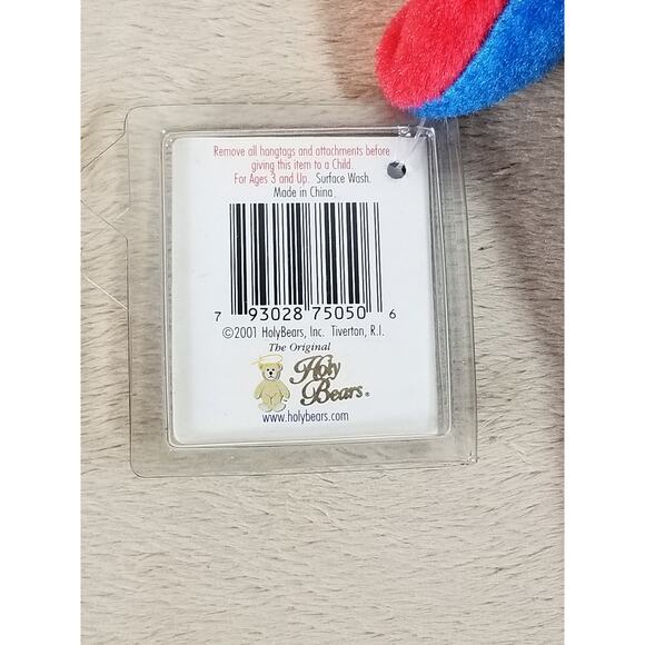 God Bless America Holy Bears 2001 Beanie Plush Patriotic 9" Red Blue White - Picture 9 of 12